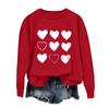Damen Casual Fashion Valentinstag Print Langarm O-Ausschnitt Sweatshirts Pullover Top