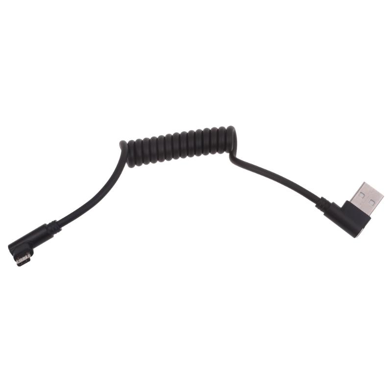 Spring Coiled Charging Cord USB Male to Micro USB Male Flexible 60W 480Mbps Charger Data Sync Cord for Phone Speaker