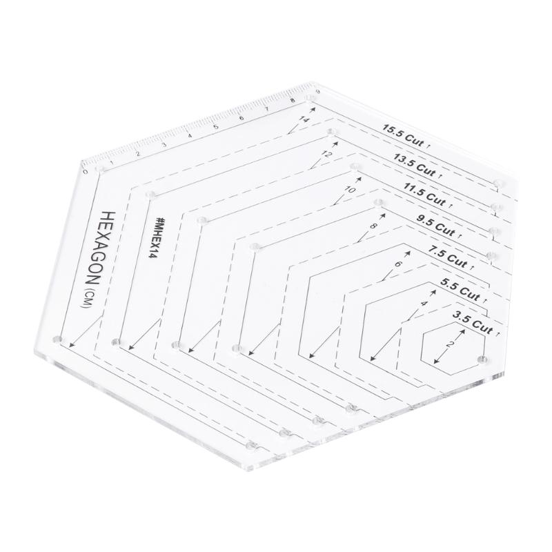 Sześciokątna linijka do pikowania Patchwork Plastikowy szablon Narzędzia do szycia DIY Przydatne