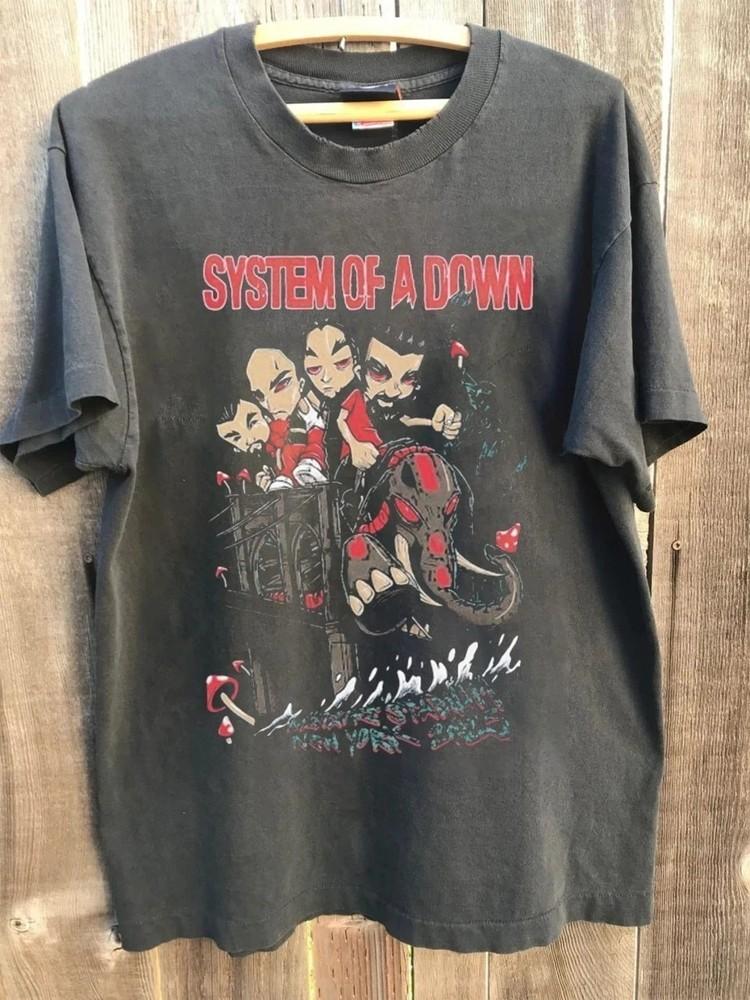 System Of A Down MetLife Stadium Нью-Йорк Тур 2025 репринт футболки Мужская Женская Унисекс Футболка XXXL