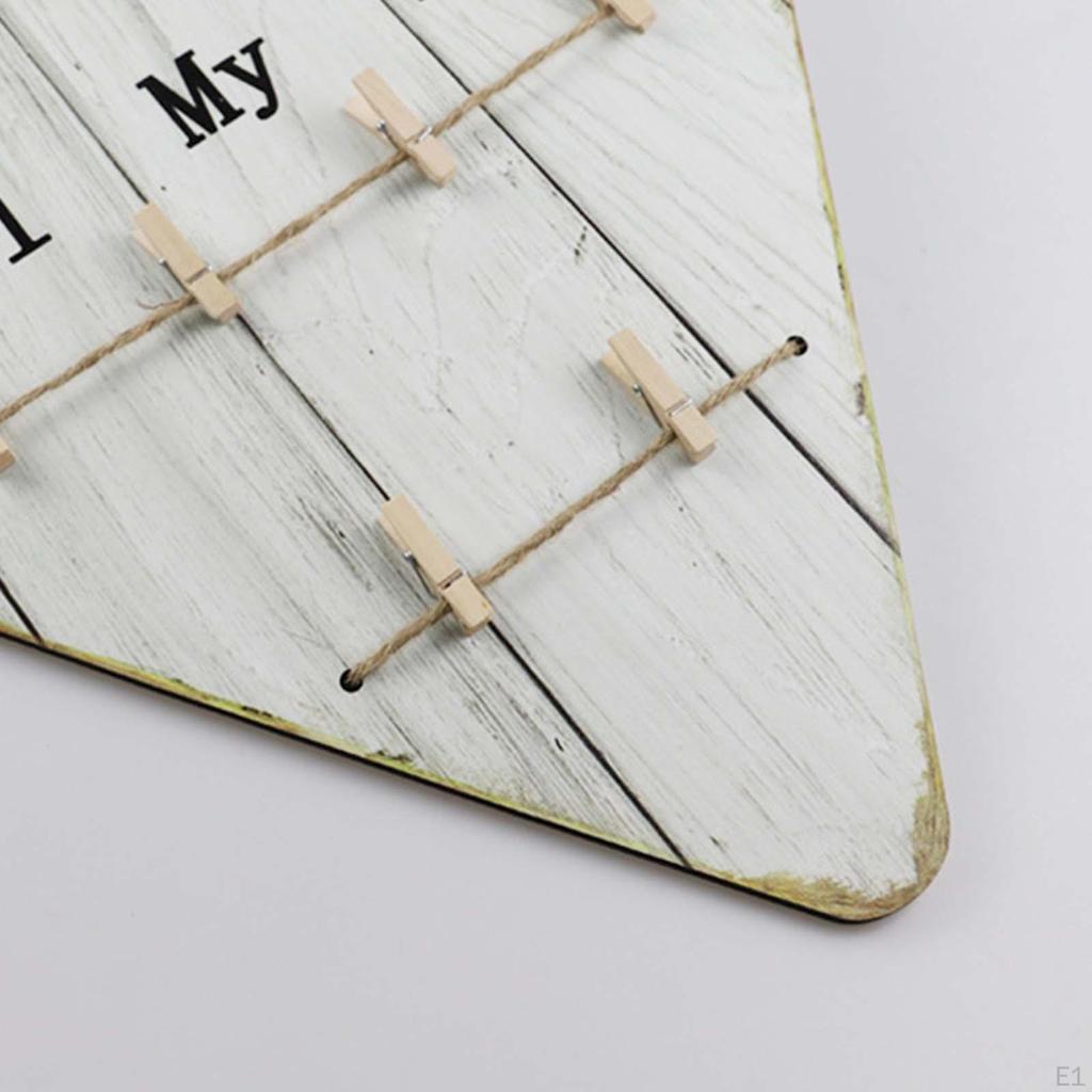 Wooden Picture Frames, with Clip Heart Shape Wall Photo Decorations for Farmhouse Store