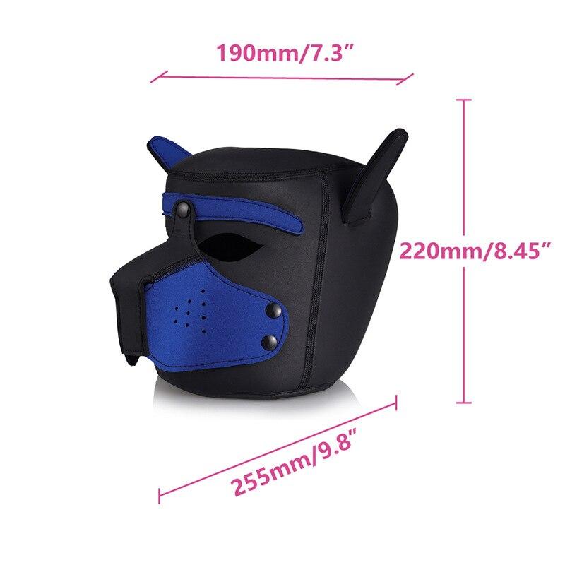 Kvinner Halloween Carnival Mask Sexy Voksen Cosplay Rollespill Hund helhodemaske Myk polstret lateksgummi valpemaske for ansikt