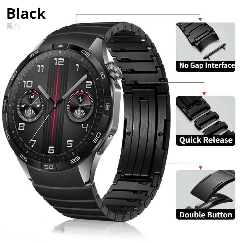 

1:1 Премиальный титановый ремешок без зазоров для Huawei Watch GT6 Pro 46 мм, металлический браслет для Huawei Watch GT 6 46 мм, специализированный ремешок для часов HUAWEI GT6 PRO 46mm чёрный
