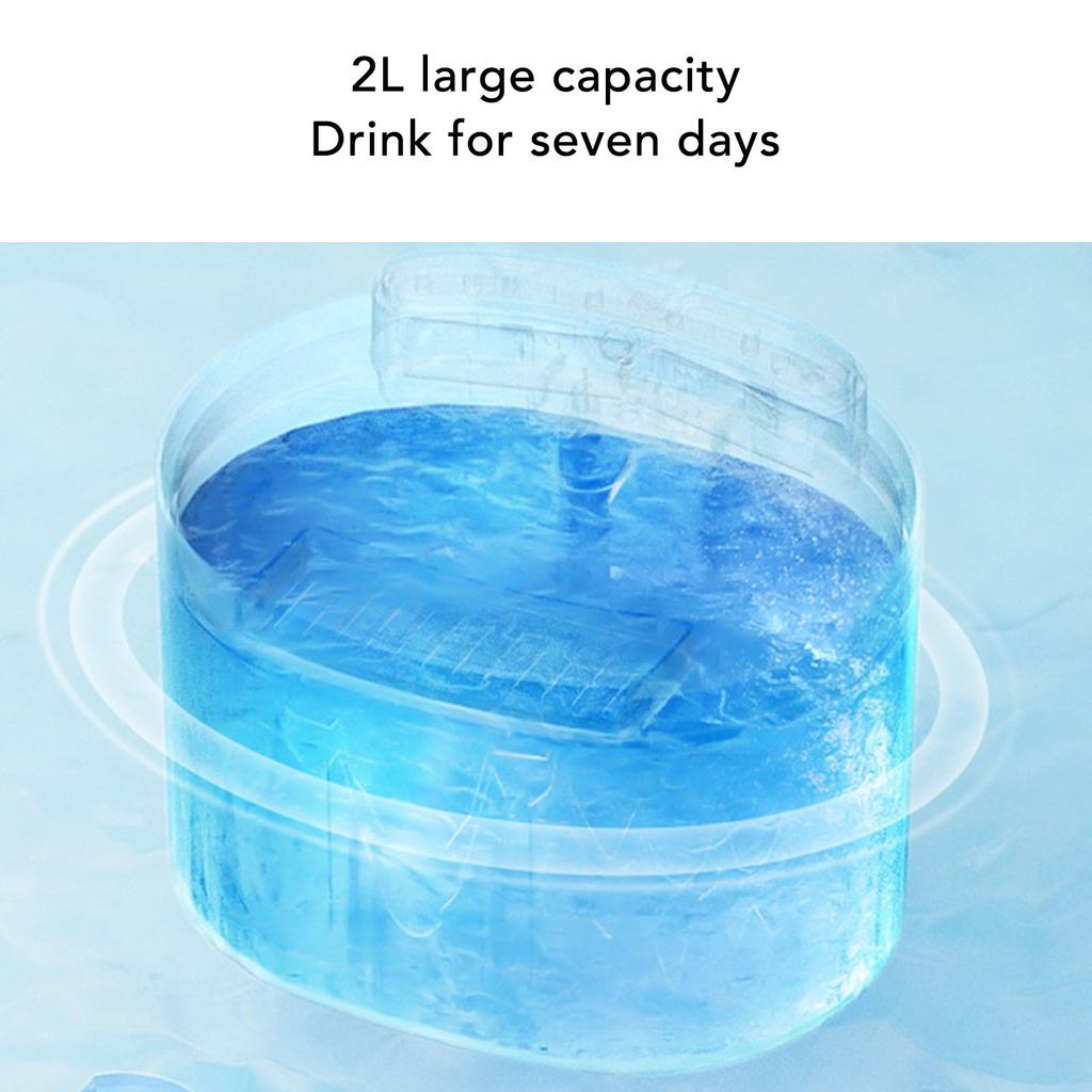 2L Wireless Pet Fountain Quiet Self Circulating Filtration Rechargeable Plastic Automatic Cat Water Fountain for Indoor Cats