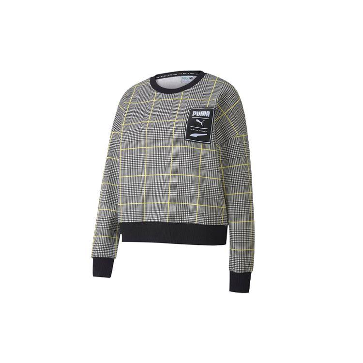 

Puma Casual Sport Клетчатый пуловер Женские топы Серый 597892-01 L