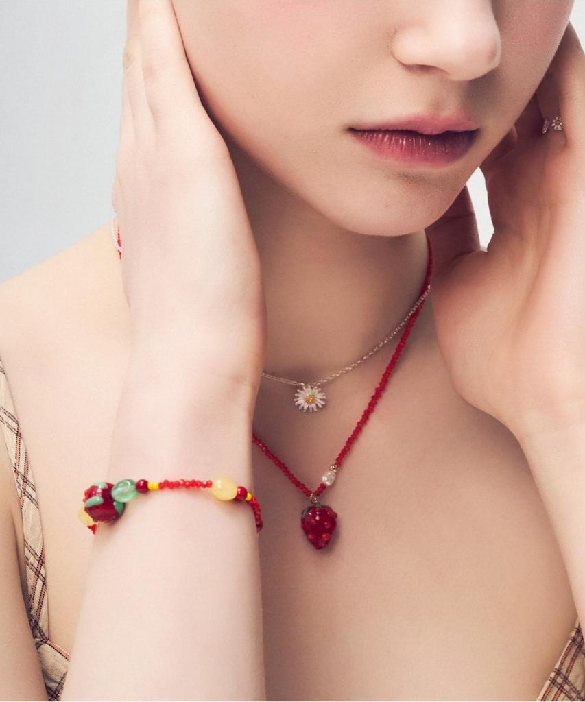 Dana Burton Sweet Strawberry Glass Necklace