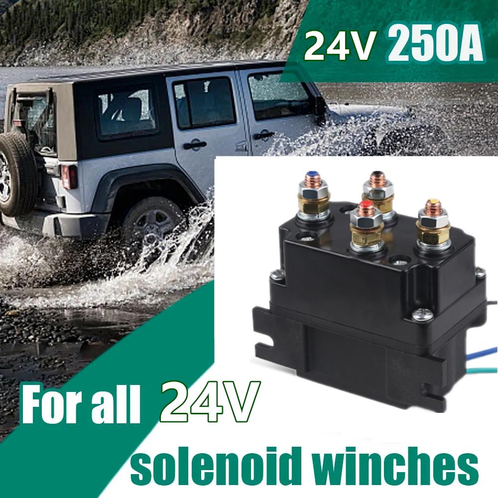 Universal 12V/24V 250A Integrated Waterproof ABS Brass Electric Winch Relay for Car Auto ATV SUV Premium Durable Solenoid Relay