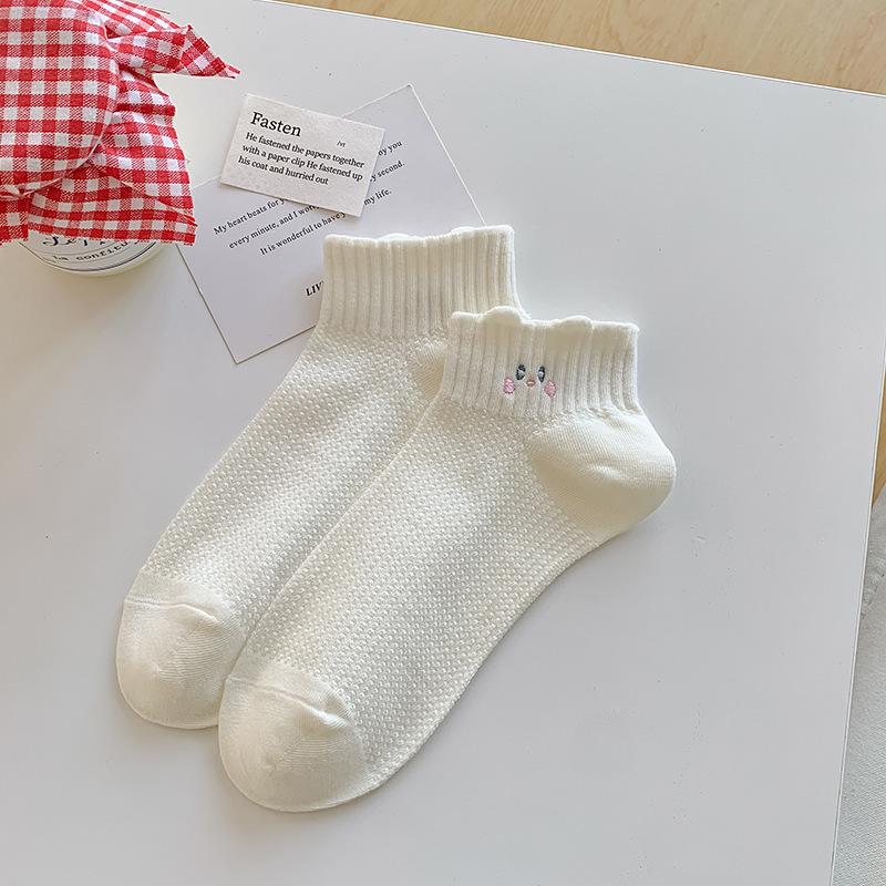 

Женские весенне-летние милые низкие хлопковые носки-лодочки - тонкие, повседневные и короткие Strawberry Ear Short Sock One Size