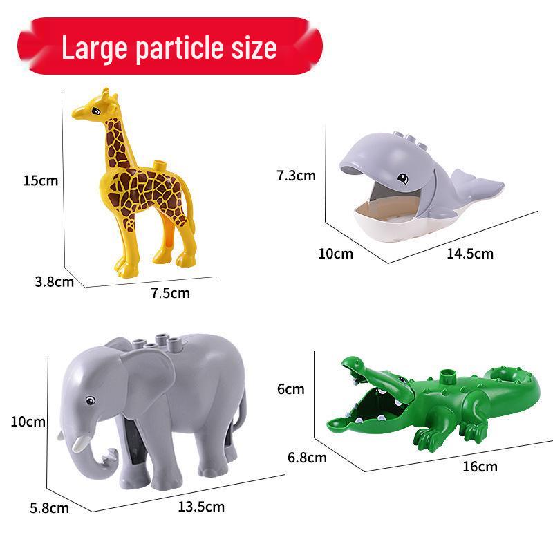 Compatible Large Bricks: Animal Accessories & Educational Building Blocks for Children - Ocean & Forest Themes
