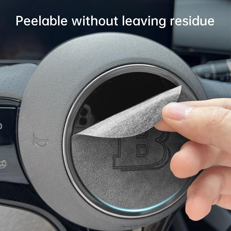 For BYD Seal EV 6 7 DM-i Dolphin Seagul ATTO 3 Steering Wheel Emblem Sticker Suede Sticker Car Interior Accessories