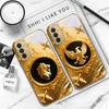 Gorgeous golden airplane For Samsung Galaxy S 21 S22 S23 Plus S24 Ultra S20 FE 25Ultra S21+ S9+ 22Plus Golden glass phone case