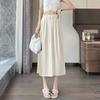 Acetate Satin High-End Feel Midi Skirt Summer New High Waist Draped Petite Straight A-Line Skirt