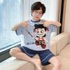 100% Cotton Boys Pajama Set Short Sleeve Shorts Sleepwear Kids Teens Comfortable Breathable Home Wear