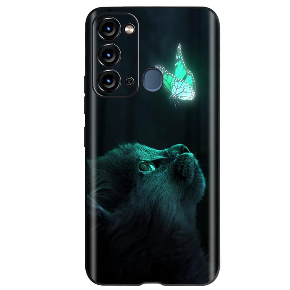 For ITEL Vision 3 Case Fashion Cat Sunflower Phone Cases For Itel S17 S 17 S661W Soft TPU Black Silicone Cover Vision3 Bumper