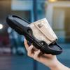 New Men's Cloth Upper Rubber Sole Slippers Concave Platform Slippers for Men Beach Sandals Home Anti-slip Light Slides Sandalias