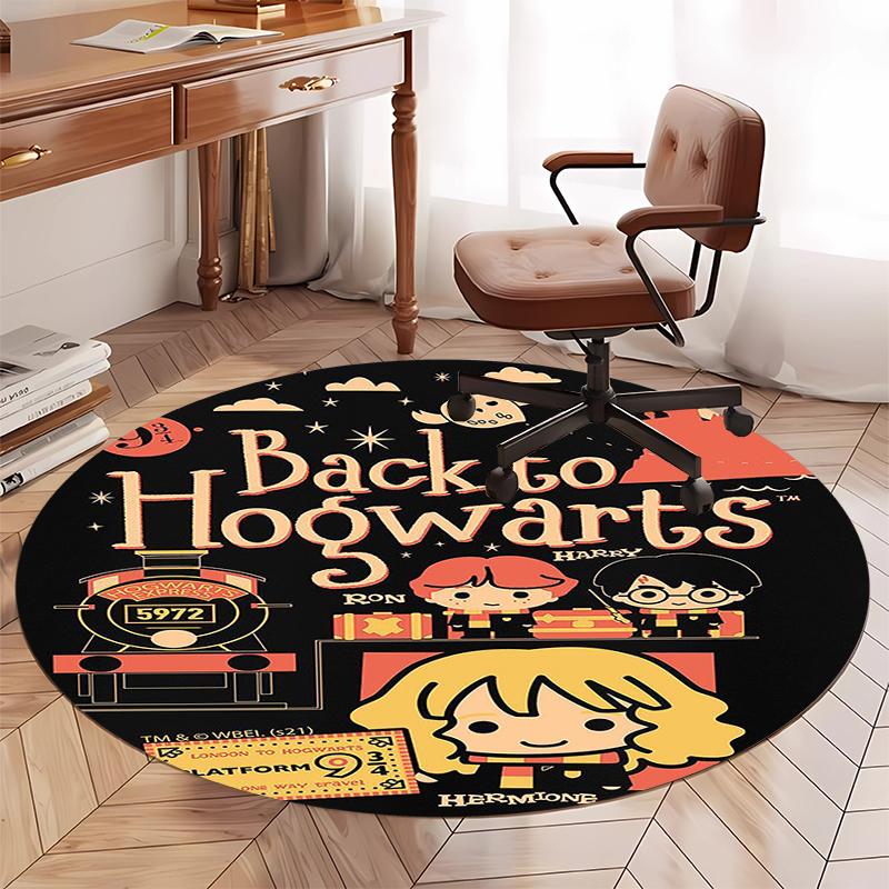 Harry Potter Printed Round Rug Carpet Chair Rug Area Rug Entryway Doormats,for Office Chair Living Room Bedroom Kitchen Room.