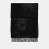 Horse And Carriage Print Oversized Muffler Black