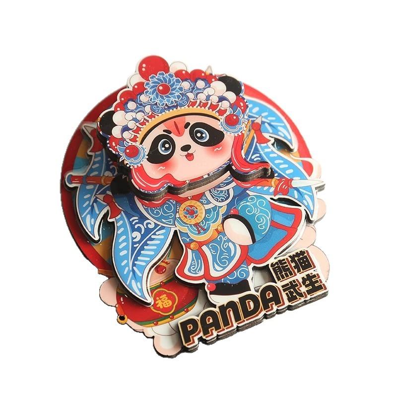 Chinese style Peking Opera Panda refrigerator sticker 3d cartoon Refrigerator Magnet Resin Fridge Magnet for Kitchen Decoration