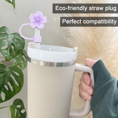 4/7Pcs Flower Silicone Straw Covers Dust-Proof Cap for 20-40 Oz Tumbler Food-Grade Reusable Straw Topper Dust-free Straw Accessory