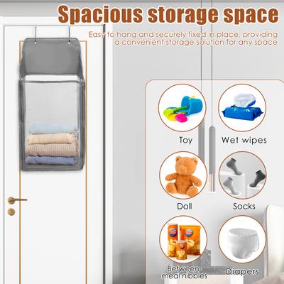 Portable Hanging Mesh Laundry Basket, Foldable Wall & Over-the-Door Hamper, Ideal Laundry Storage for Bathroom and Dormitory