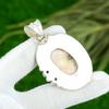 Sisters Day Deal 925 Silver Oval Scolecite Gemstone Iolite Bezel Mother Pendant