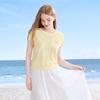 BETU Women's Rhinestone Knit Short-Sleeve Top