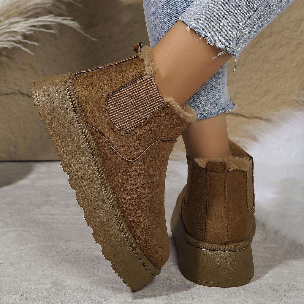 Large Size Short Boots, Thick-soled Women's Snow Boots, Winter Plus Velvet Thickened Feet, Warm Bread Cotton Boots
