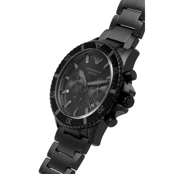 Men's Watch Emporio Armani AR11363 Quartz Chronograph Stainless Steel Bracelet Black