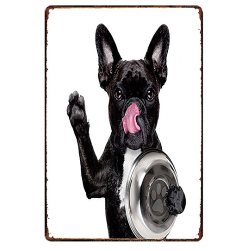 Mfoever Christmas Dog Decor Metal Tinplate Poster New Year Festival Decor Xcm Cute Dog Poster
