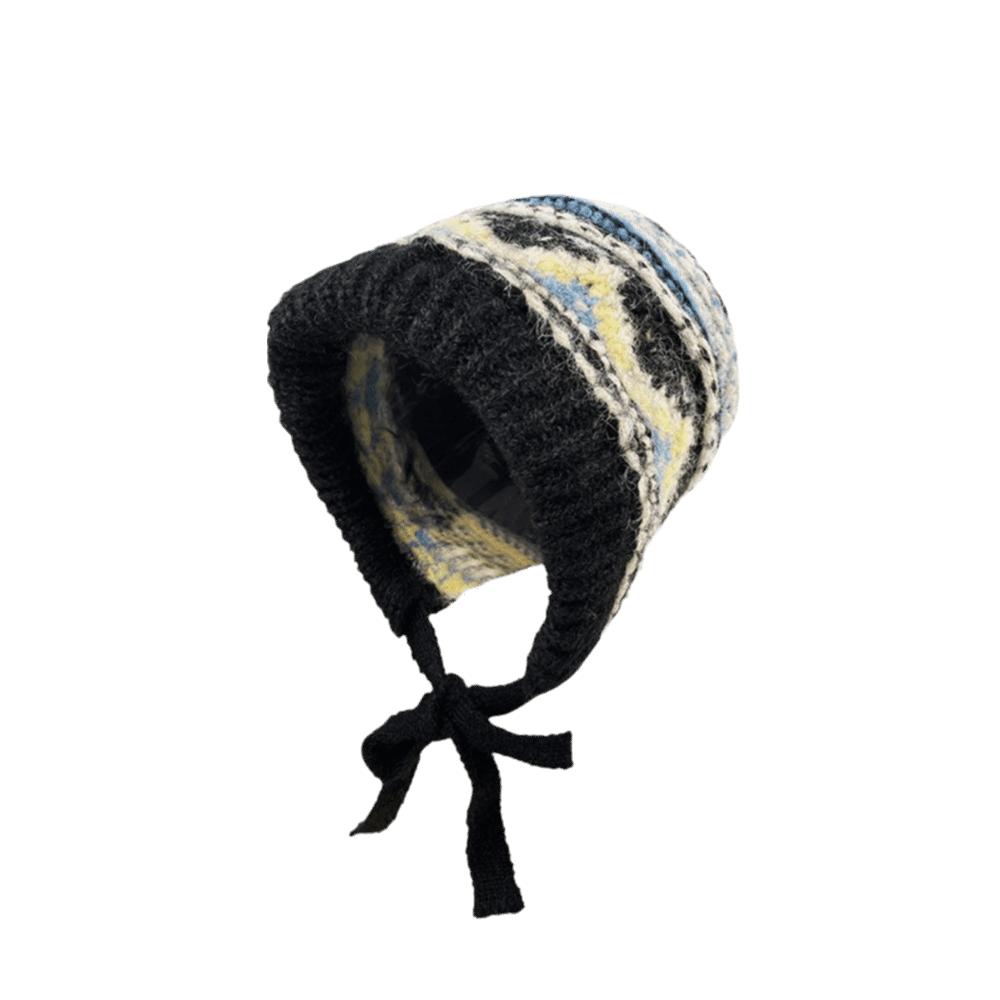 Thicken Knitted Plush Hat Ethnic Style Pullover Beanie Hat Skiing Warm Hat  Outdoor