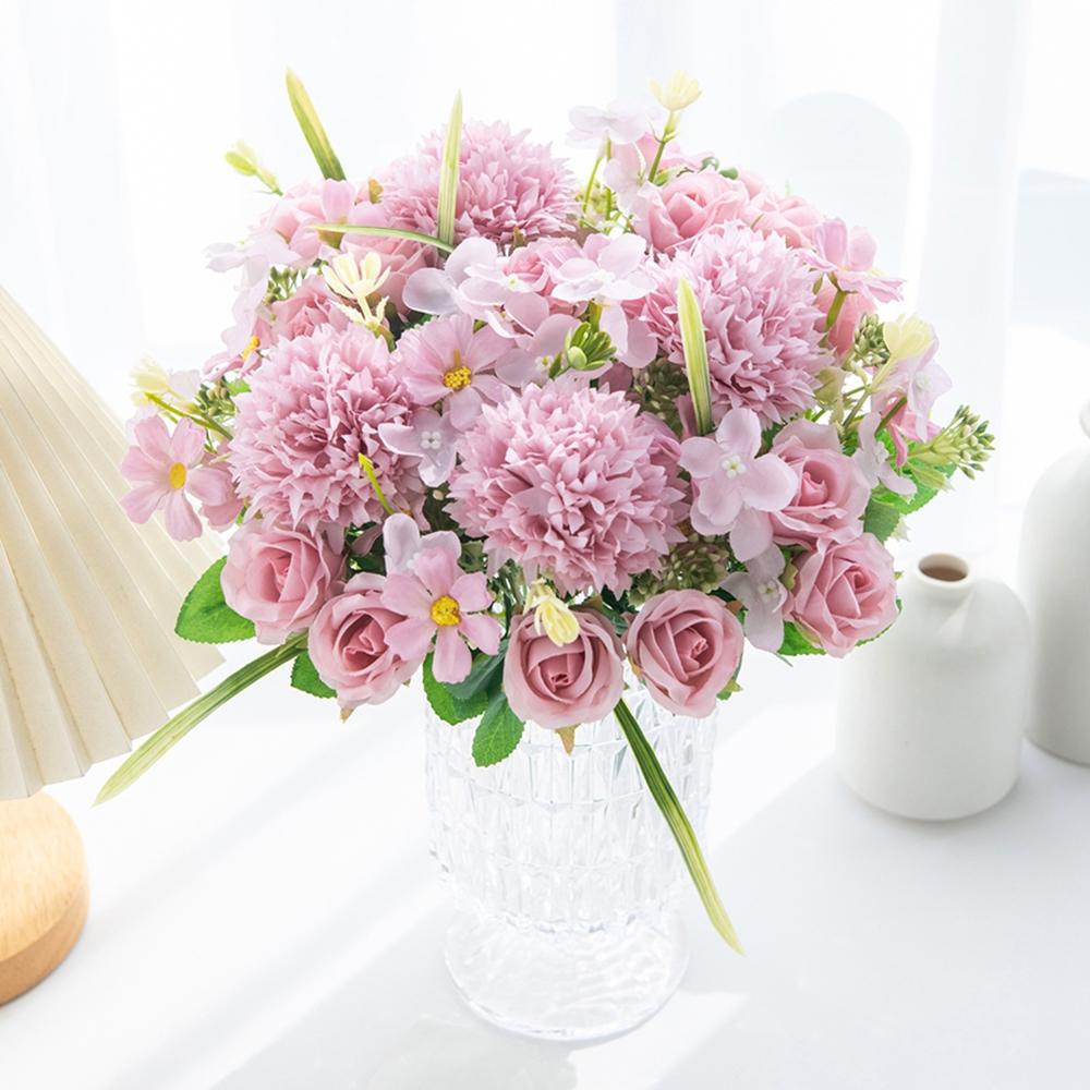 1PC Artificial Flowers Silk Roses Wedding Wreath Home Room Festival Decor Bridal Bouquet Outdoor Courtyard Garden Arch DIY Gift