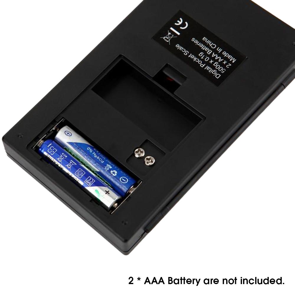 500 g x 0,1 g mini bærbar smykkevekt Høy nøyaktighet LED digital lommevekt Gull Sølv Diamant