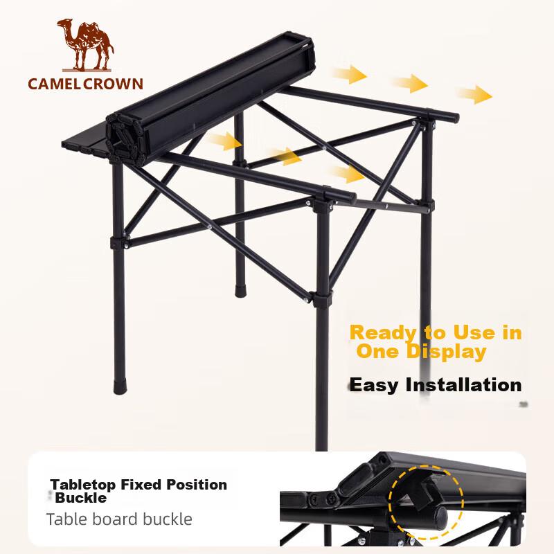CAMEL Outdoor Camping Folding Table, Carbon Steel Leisure Home Barbecue Picnic Table, Outdoor Folding Table 173SL03012
