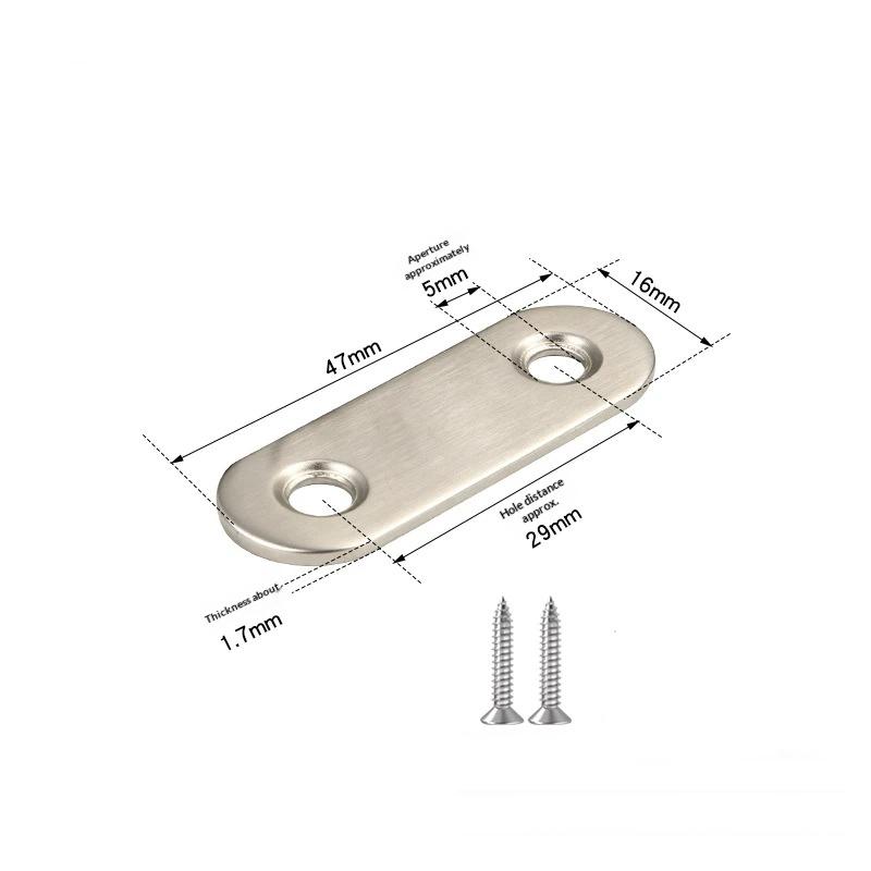 10 Stück Edelstahl Flachplatte Gerades Winkelstück Flache Metall-Winkelstütze Winkel Universelle Reparaturplatte Stütze Möbelstütze Verbin