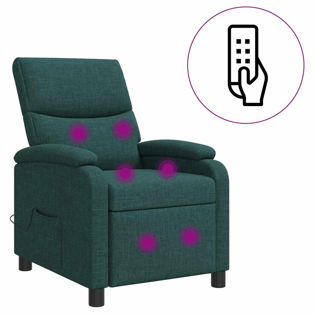Massage Relax Chair Dark Green Fabric