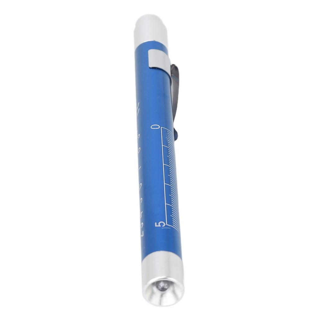LED Penlight Yellow Lighting Concave Head Aluminum Alloy Medical Pen Light with Pupil Gauge Blue
