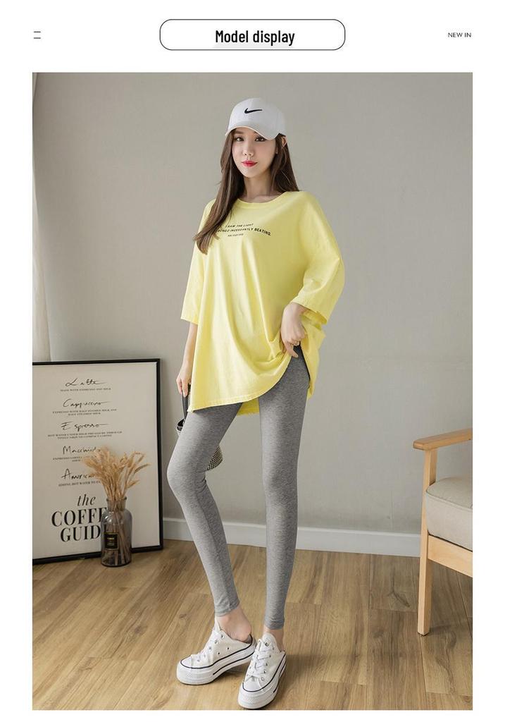 Maternity Spring & Autumn Thin Yoga Pants: Trendy Nine-Point Tights for Fashionable Moms