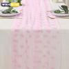 Pink Bow Theme Birthday Table Runner Girls Pink Bow Birthday Decoration Mesh Table Runner Bow Baby Shower Wedding Party Supplies