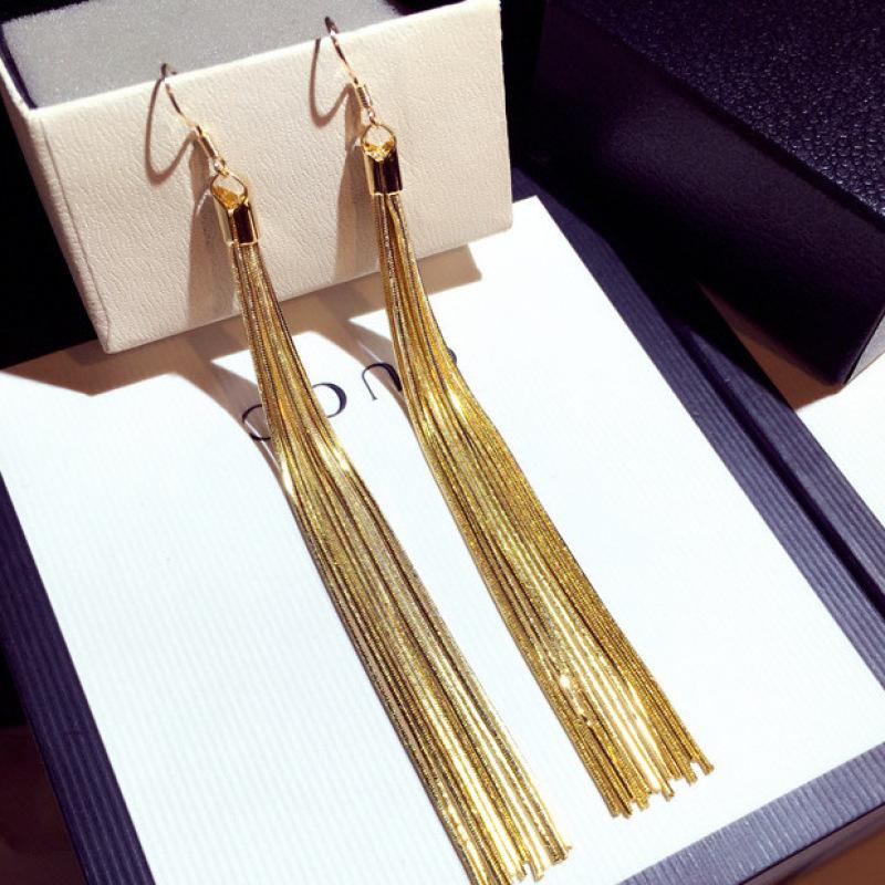 

Высококачественные серьги, преувеличенно длинные модели, модный геометрический темперамент, серьги с кисточками для женщин.