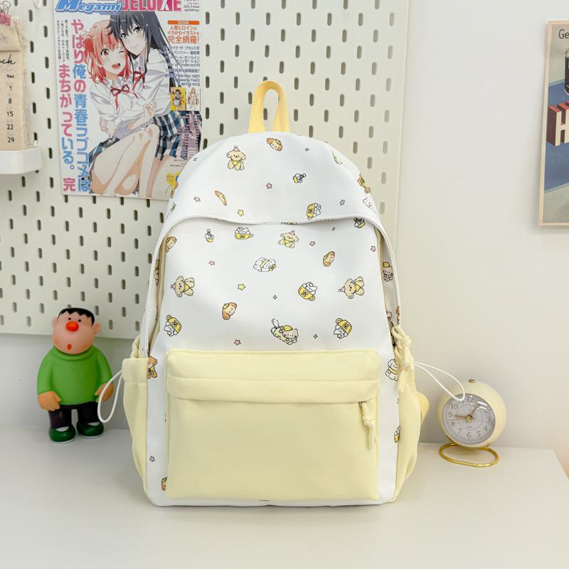 Schoolbag Japanese ins cute cat print student backpack niche high value color matching large capacity schoolbag small backpack