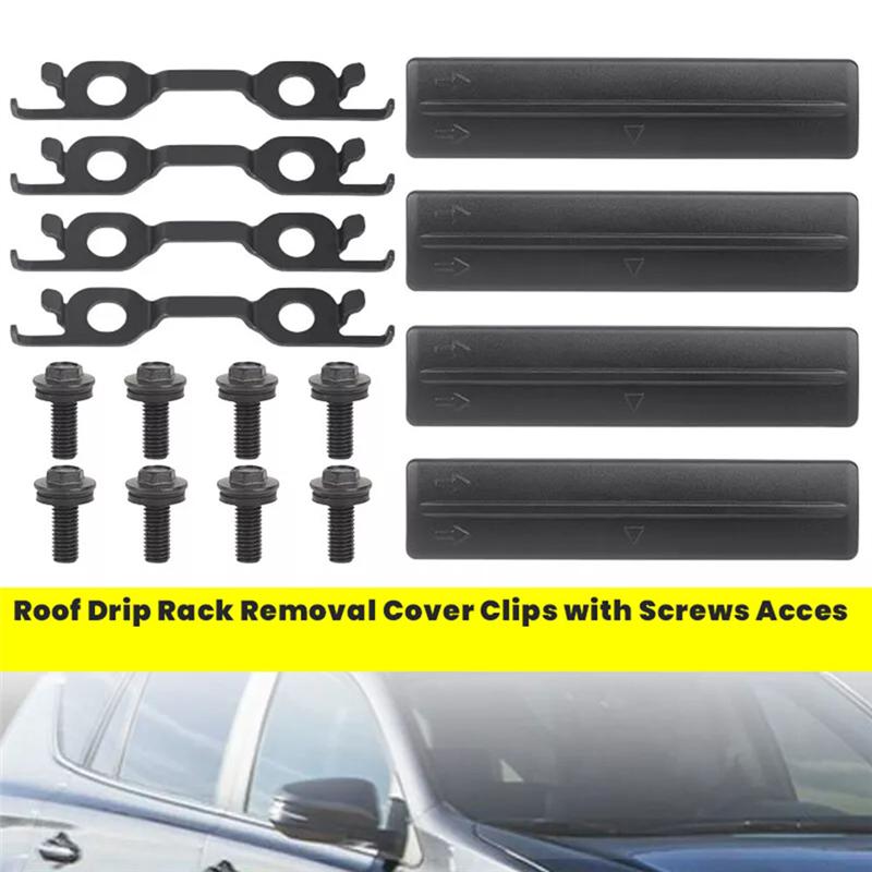 4Pcs Roof Drip Rack Removal Cover Clips With Screws Acces 75596-35020 For Toyota FJ Cruiser 07-14 RAV4 Lexus 63185-4