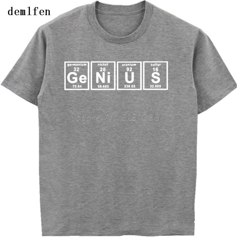 Funny Genius Periodic Table Science Chemistry T-shirt Summer Adult Printed Mens Cotton T Shirt Casual Unisex Tees Tops