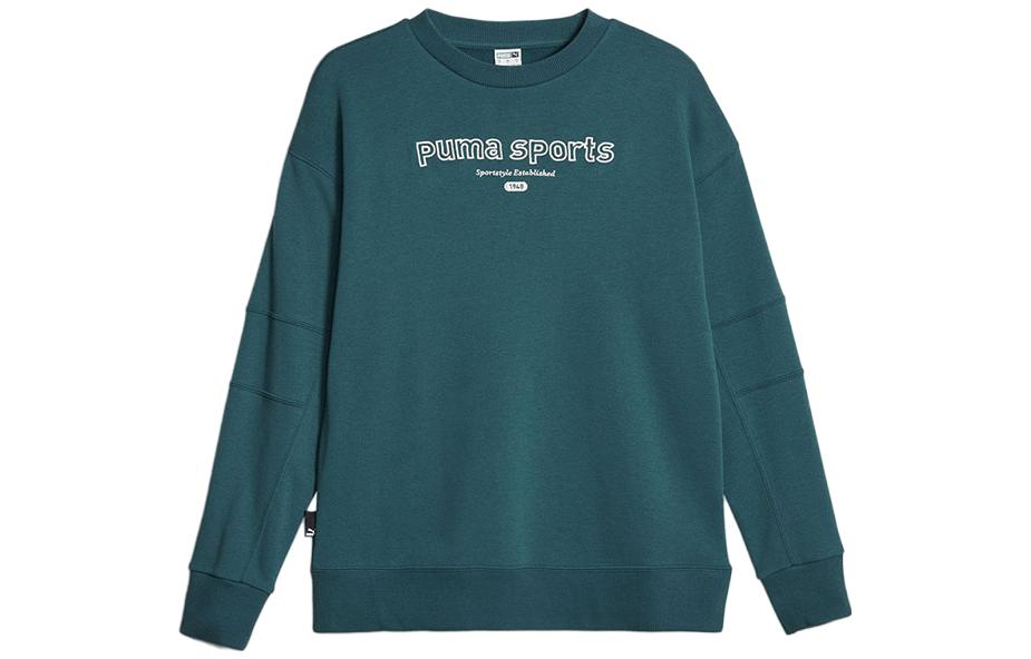PUMA Sweatshirts Women s Green Crew Neck Moderate Regular 623482-43 L
