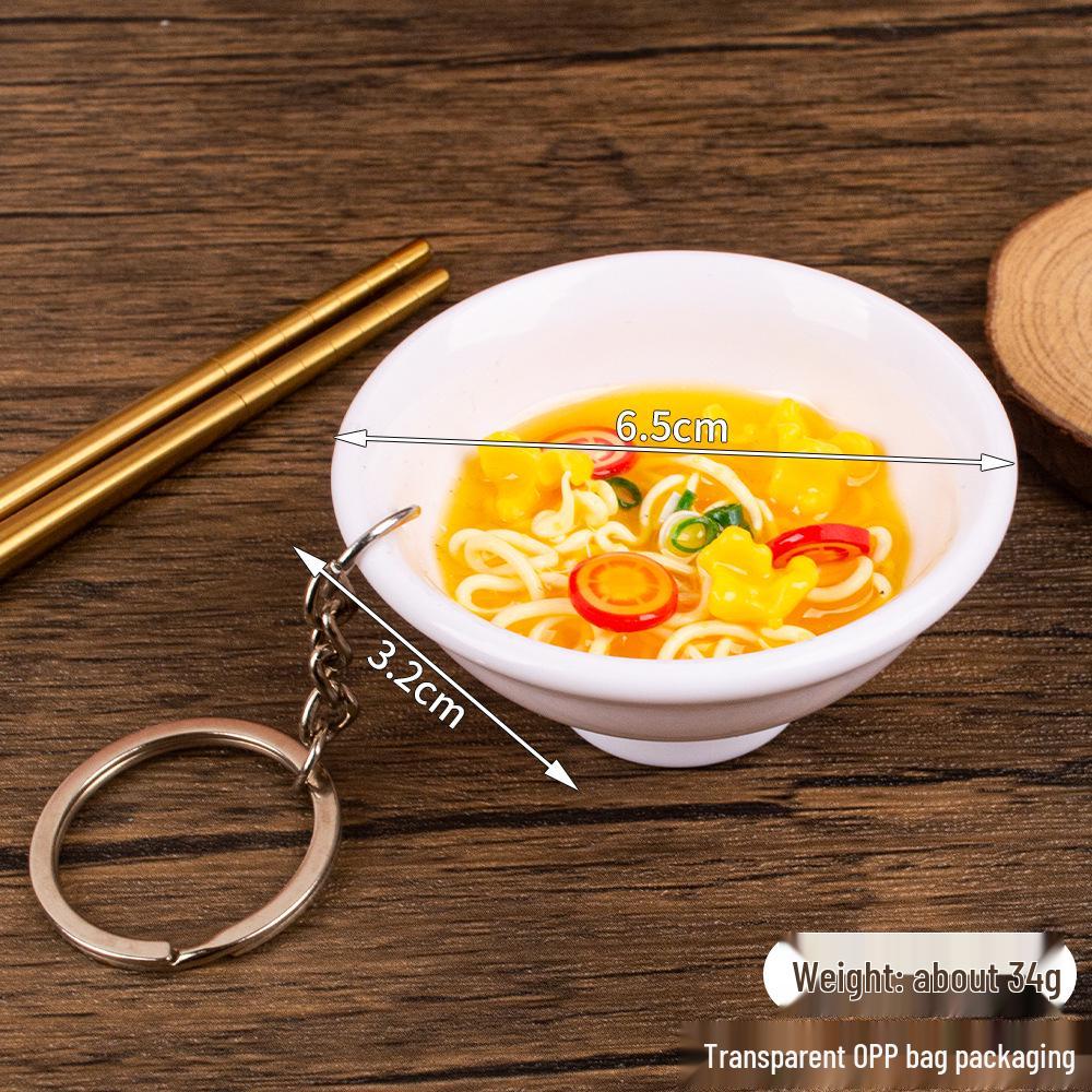 Handmade Japanese Ramen Keychain: Gourmet Model Toy & Schoolbag Charm