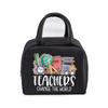 "Teachers Change The World" Pattern Women Men Portable Lunch Bags Funny Books Coffee Pencil Thermal Food Insulation Lunch Bag
