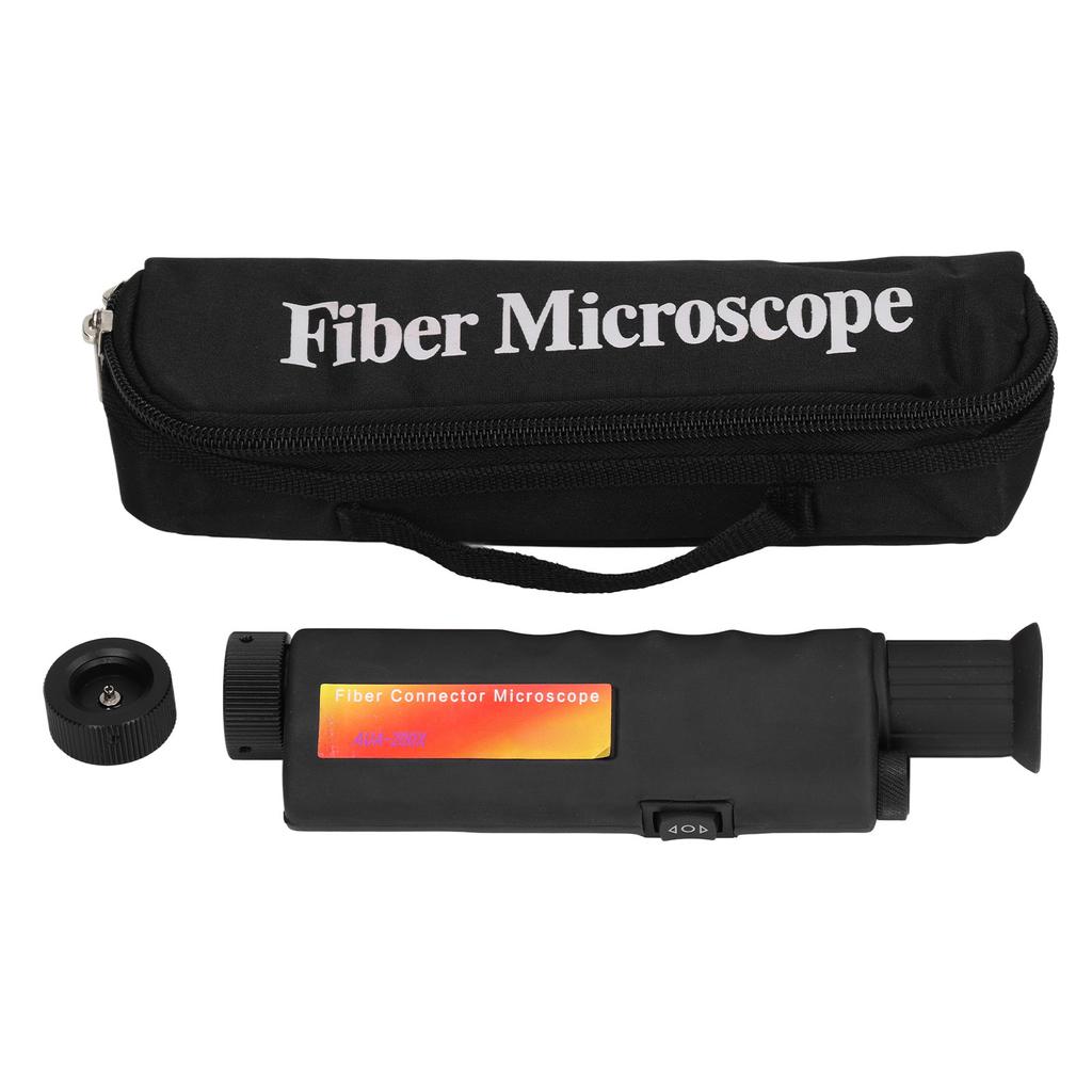 Fiber Optic Inspection Microscope 200X Waterproof Dust Proof Handheld Optical Fiber End Magnifier for SC FC ST LC