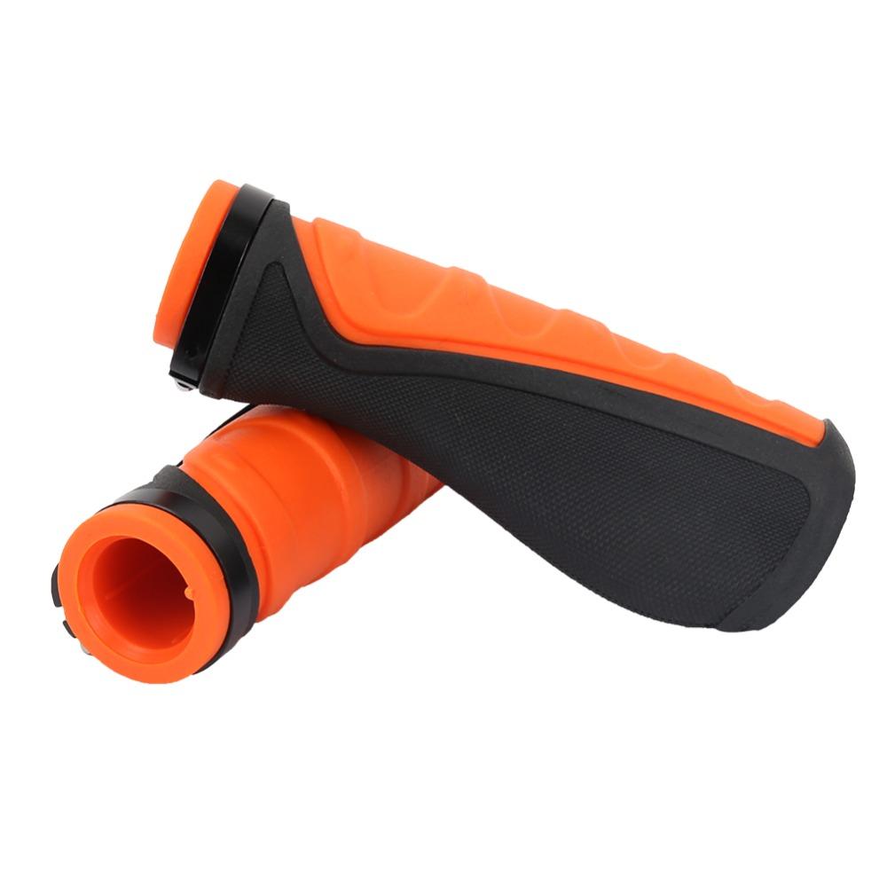 1 Pair Orange Black Mountain Bike Grips Ergonomic Handlebar Grips for BMX Riding