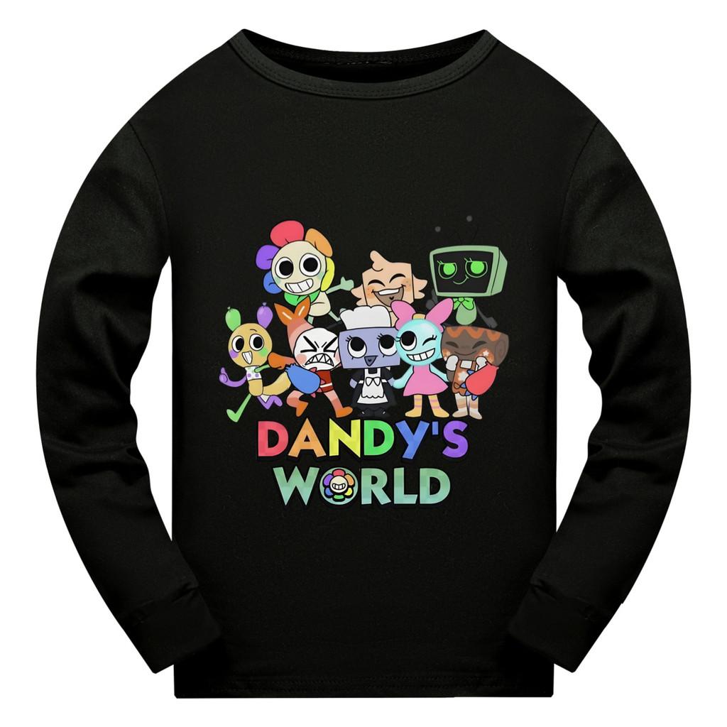 

5407 Дитяча повсякденна футболка з довгими рукавами та принтом Dandy World 130cm чорний