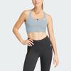 Adidas Powerreact Medium-Support Zip Bra Solid Logo Quick-Dry Fitness Sports Bra Women underwear Light-Blue IX4940