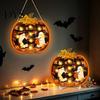 Durable Halloween Decorations Door Sign, Glowing Ghost Hanging Decor, Wooden LED Window Cool Patterned Ornaments Ornament for Party, Spooky